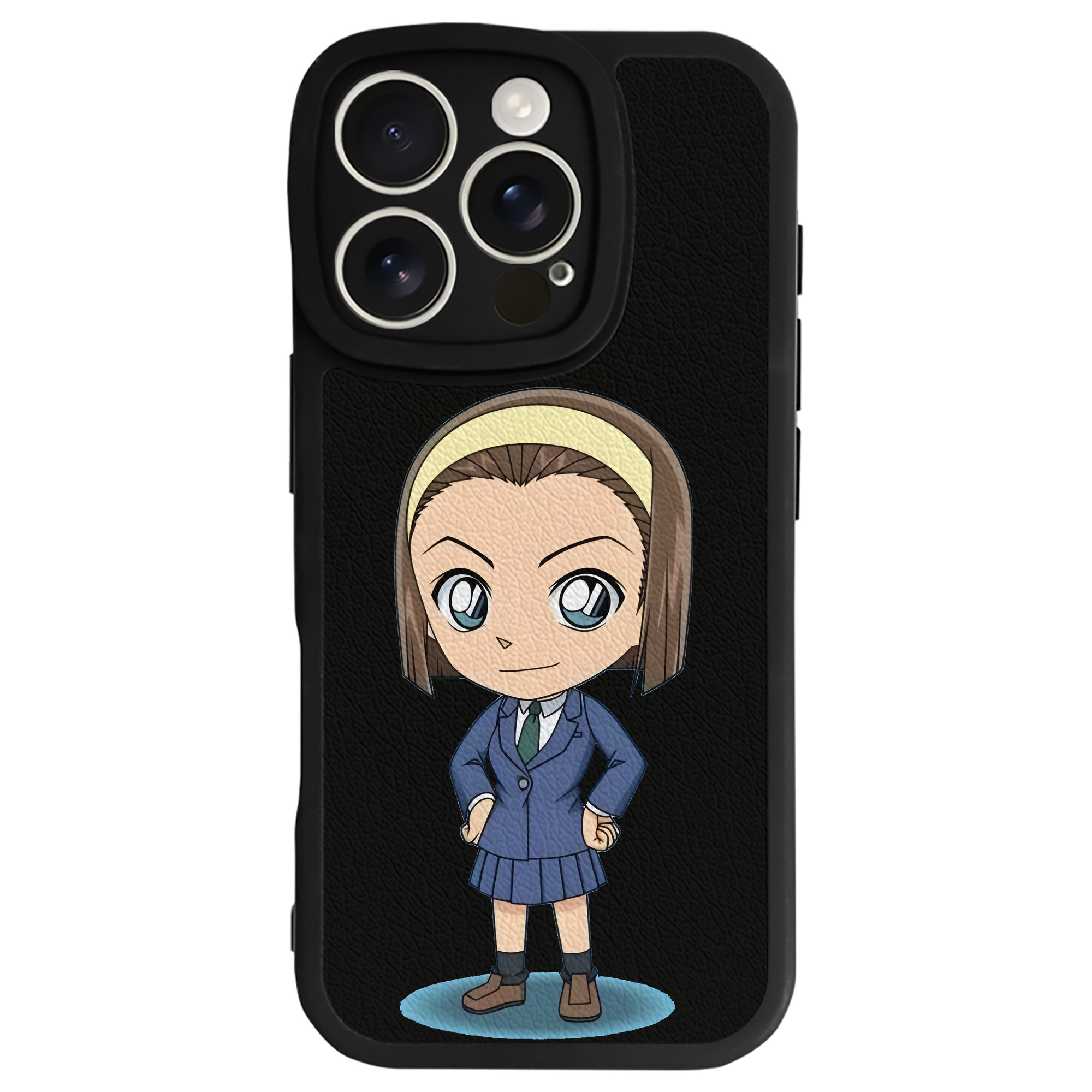 （画像用） 名探偵コナン 吉田 歩美 よしだ あゆみ Detective Conan my Yeager 【iPhone 16シリーズ対応】シリコンスマホケース（レザー調） 材質：シリコン